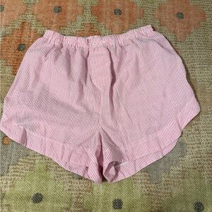 Free People Pink and White Striped Cotton Shorts